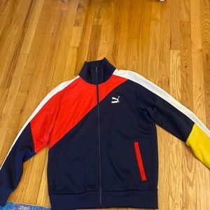 Puma Mens Multicolor Peacoat T7 Fashion Long Sleeve Full Zip Track